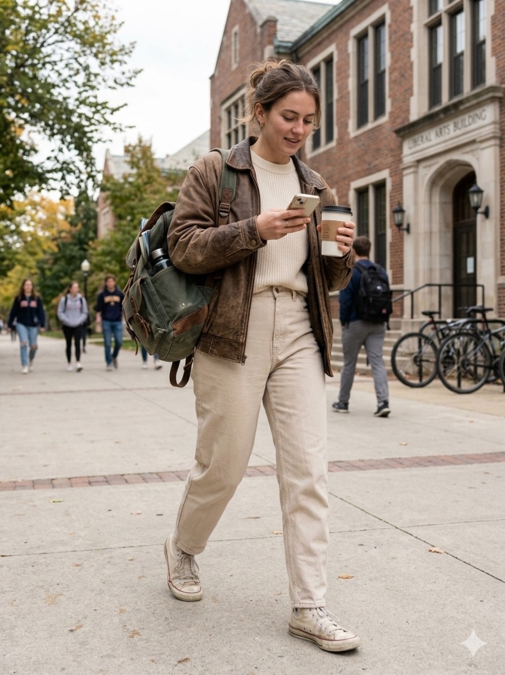 H&M Women's Straight-Leg Pants in Beige